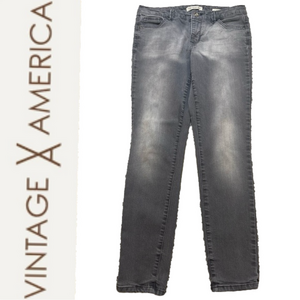 Vintage America Women’s Boho Skinny Jeans Sz 4/27 black gray denim color